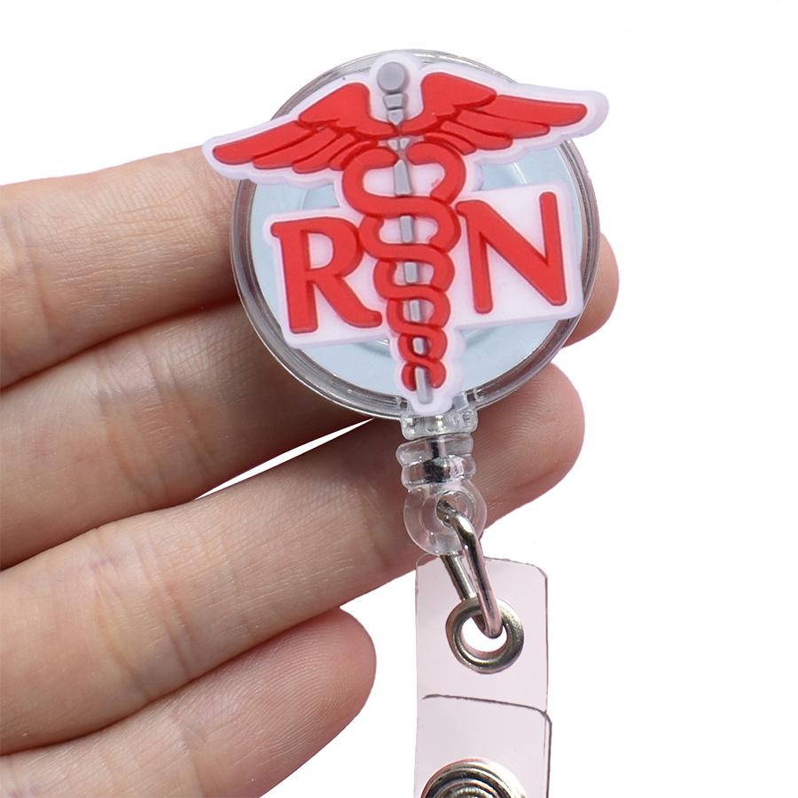 Cute Ambulance Retractable Nurse Badge Reel Clip Cartoon Medicine Doctor Students IC ID Card Badge Holder