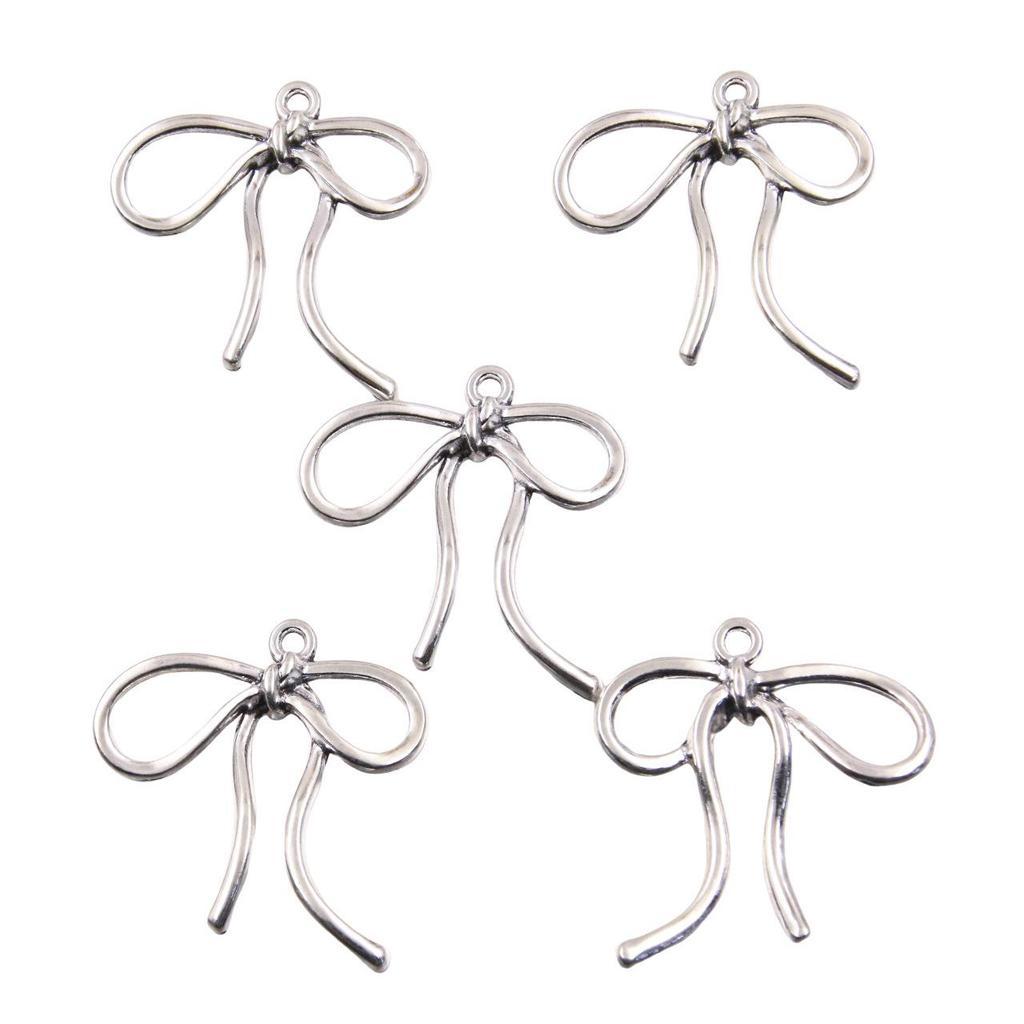 23 Styles Bowknot DIY Alloy Hollow Pendant Charm for Handmade Necklace & Bracelet