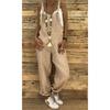 Women's Sleeveless Bow Detail Linen Blend Loose Fit Casual Ankle Length Overall Jumpsuit