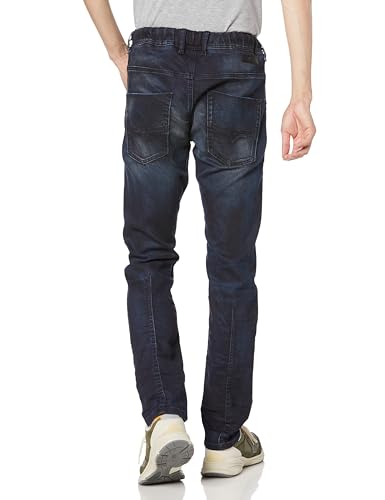 Diesel Men's KROOLEY-NE Sweat Jeans, Tapered Jog Jeans, Size 28, Indigo Blue, 00CYKIR69QD