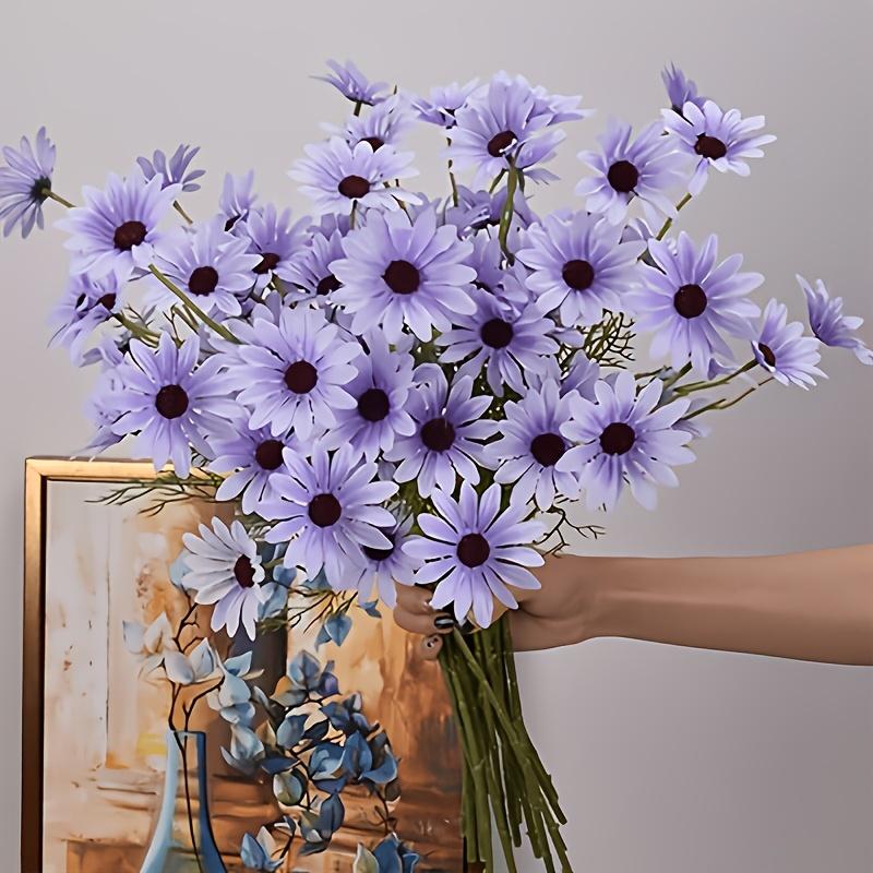 5pcs Artificial Small Daisies Lifelike Fake Daisy Flowers Faux Mini Daisies for Home Vase Decor Wedding Party Table Centerpieces