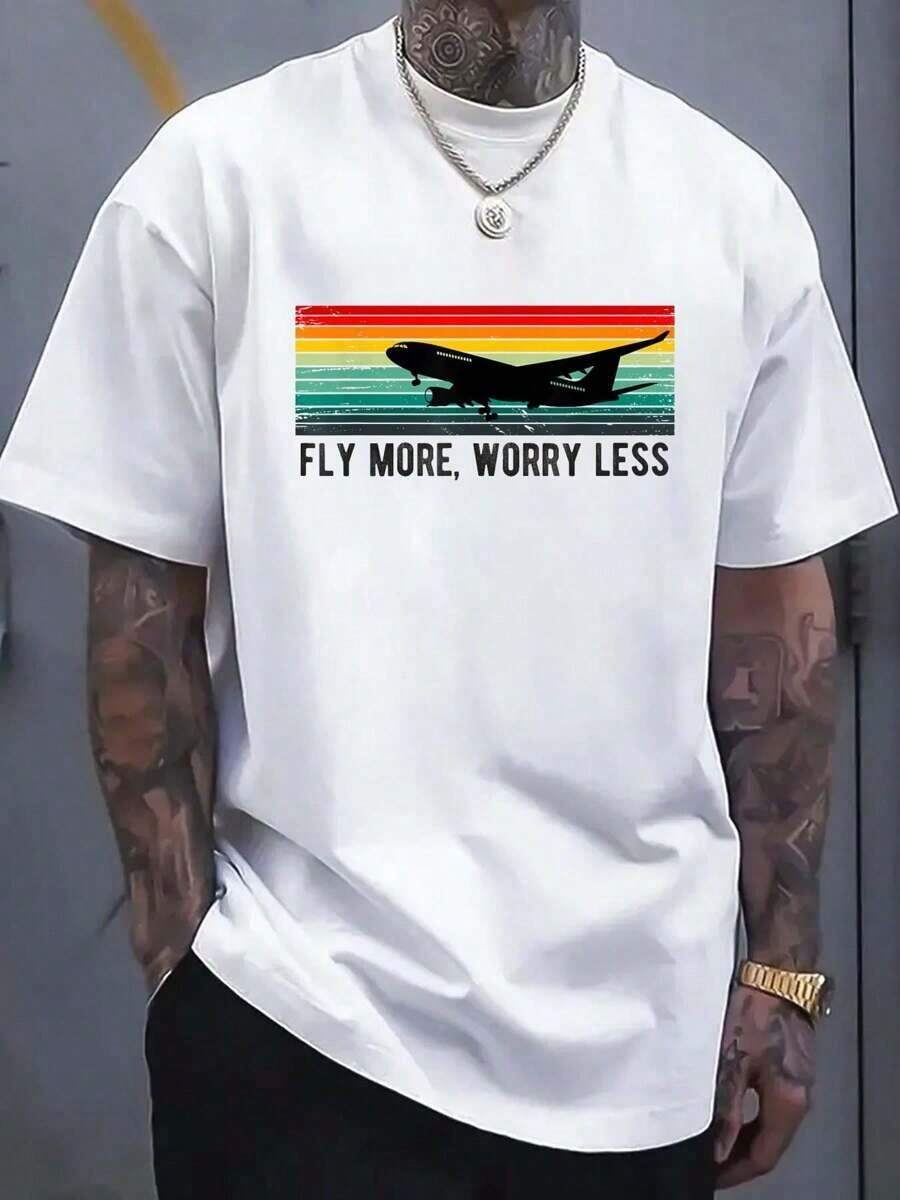 Airplane Aviation Pilots Plane Captain T-Shirt Street Hip-Hop Style Unisex s T-Shirt L