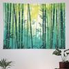 Aesthetic Bamboo Forest Tapestry Wall Hanging Green Nature Tropical Jungle Decor Artwork Polyester Print for Modern Living Room