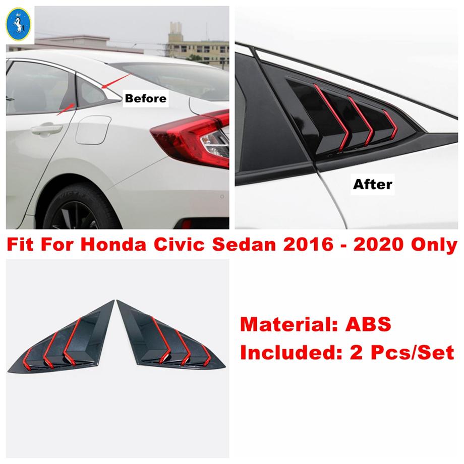 Auto Heckscheibenlamellen Jalousie Seitenlüftung Dekopaneel Abdeckung Zierleiste ABS Zubehör für Honda Civic Hatchback Limousine 2016 -