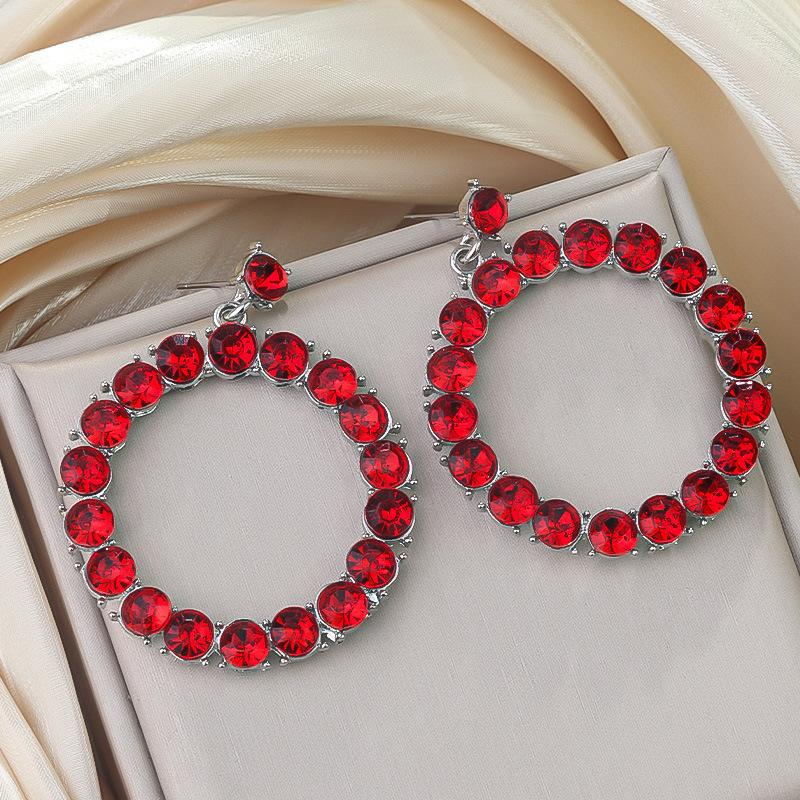 Boucles d'oreilles pendantes Zircon Fleur Colorée pour Femmes, Boucles d'oreilles pendantes Statement pour Fête & Usage Quotidien