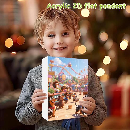 Dachshund Dog Advent Calendar 2025 24 Days Christmas Countdown Calendar with 2D Acrylic Hanging Dachshund Ornaments for Xmas Tree Decor