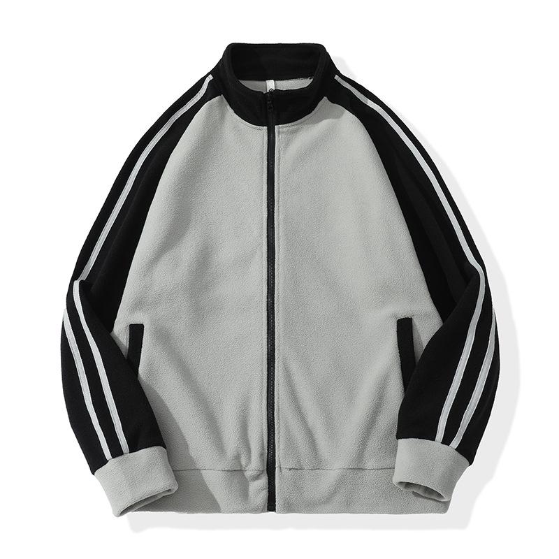 

Мужской флисовый кардиган-свитшот свободного кроя, большого размера, модная и универсальная куртка со стойкой L