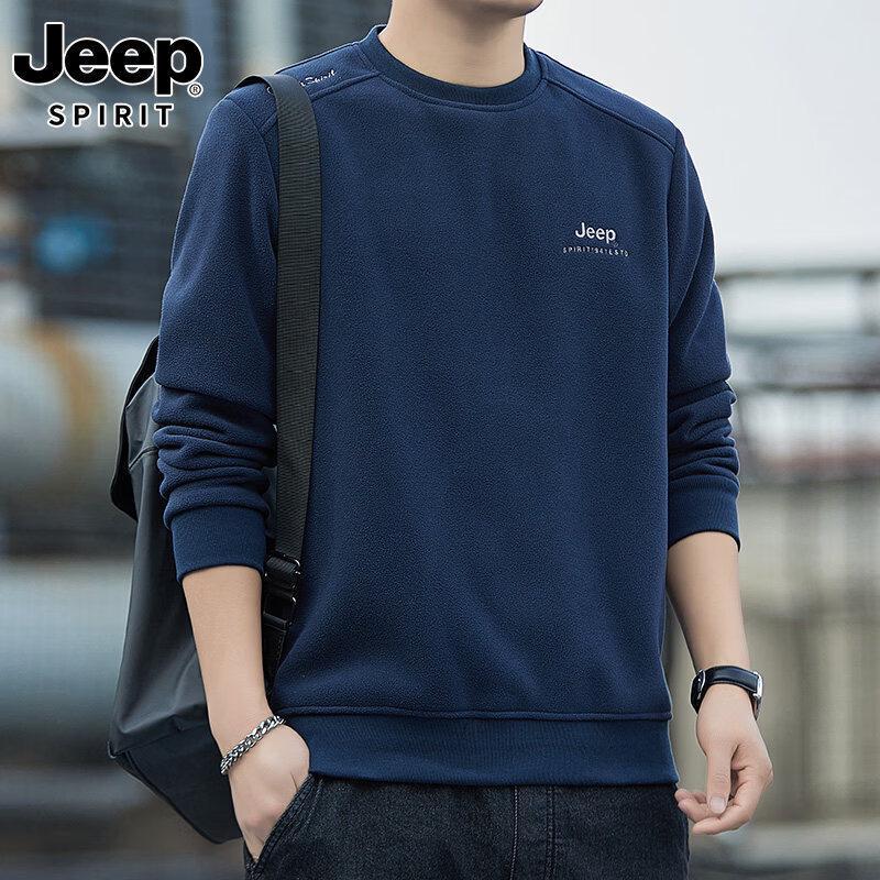 JEEP SPIRIT Men s Loose Fleece Crew Neck Sweatshirt 3XL