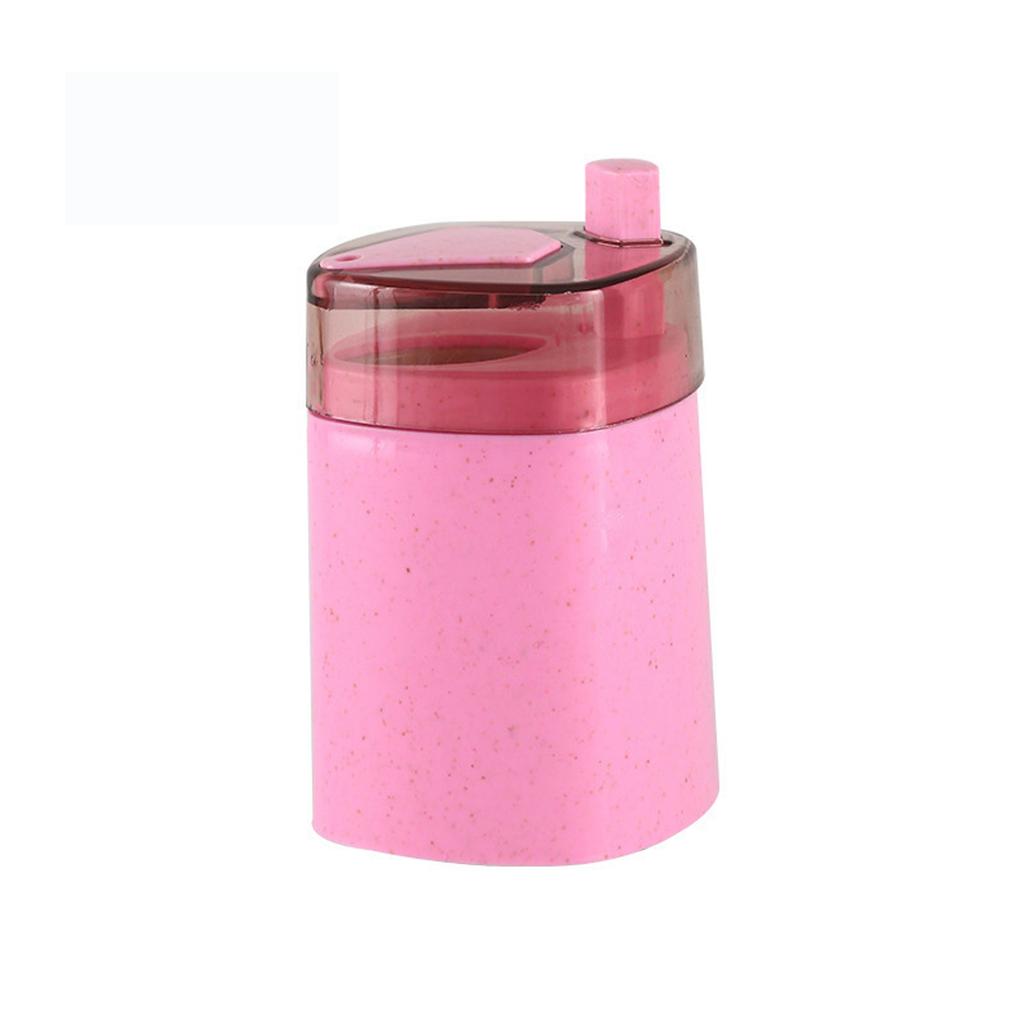 Automatic Toothpick Dispenser Wheat Straw Toothpick Holder Press Type Toothpick Container Dustproof Toothpick Box for Convenient Use
