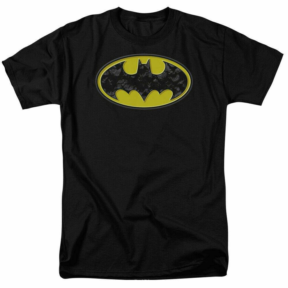 Batman Bats In Logo Bat Signal T Shirt Licensed Comic Book Tee Black M