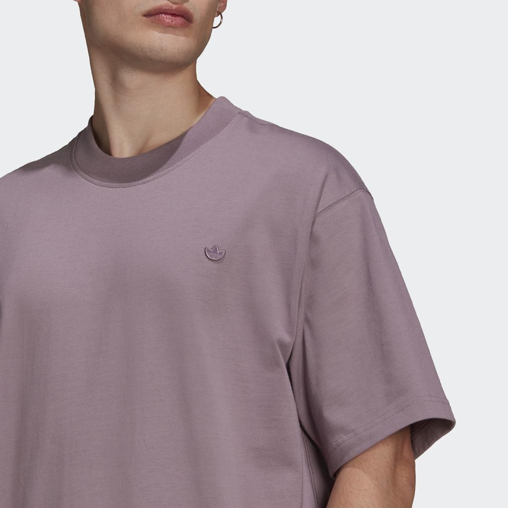 Adidas Originals Clover Logo Solid Casual T-Shirt Men Tops Light-Purple HC8595