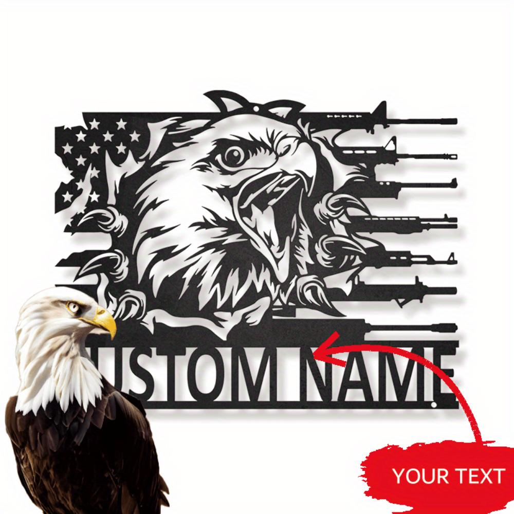 Customizable Name Metal Wall Art Military Patriotic Decor Living Room Gift