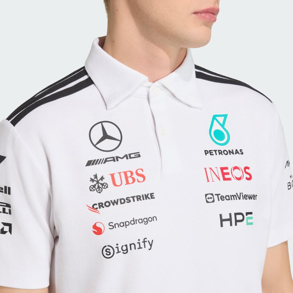Adidas Mercedes - AMG Petronas Formula 1 Team Striped Short Sleeve Polo Shirt Men tops KE5524