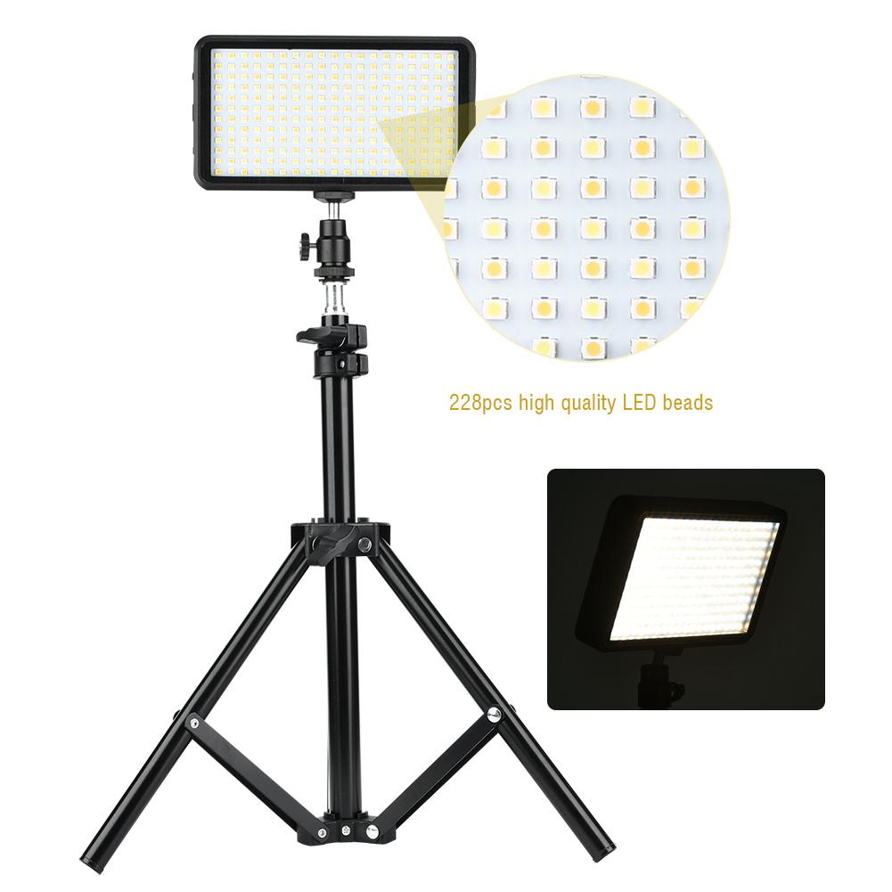 2PCS LED Video Light with Bracket 3200K 6000K Bi Color Stepless Dimming