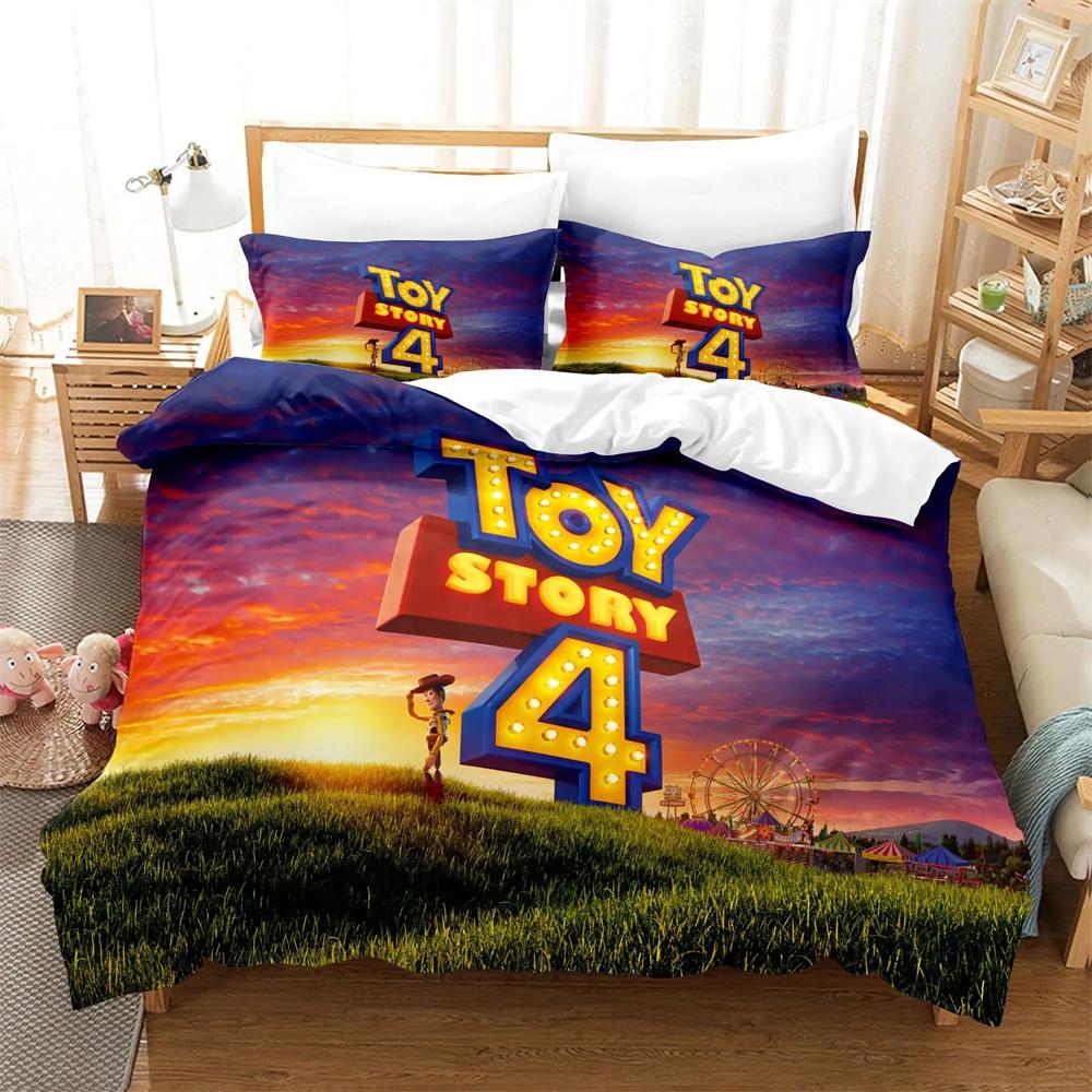 Cartoon Toy Story Duvet Cover Pillowcase Bedding Set Adult Boy Girl Bedroom Decoration Children Gift Single Double Large Size