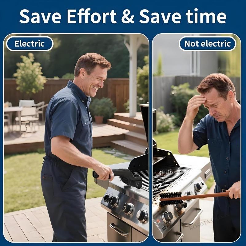 Electric Grill Cleaning Brush Rotary BBQ Cleaner Tool 3-Speed 2600mAh Cordless Rechargeable Adjustable Angle Gifts for Men/Dad