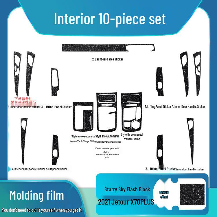 Starry Sky Film for Jetour X70 Interior and Center Console Frosted Film Sticker Replacement