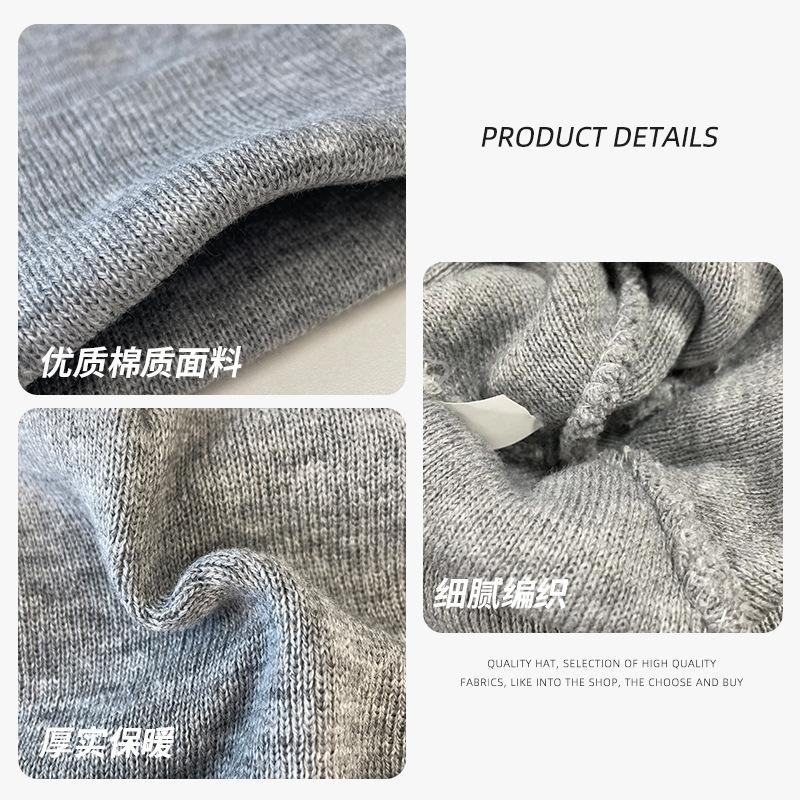 Autumn and Winter Solid Color Striped Knitted Hat Women's Wool Hat European and American Popular Light Board Warm Cover Hat Men's Bag Head Cold Hat