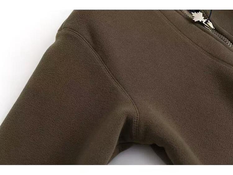 Norwegian Export Men's Winter Fleece Jacket – Fashionable, Embroidered, Versatile, and Casual.