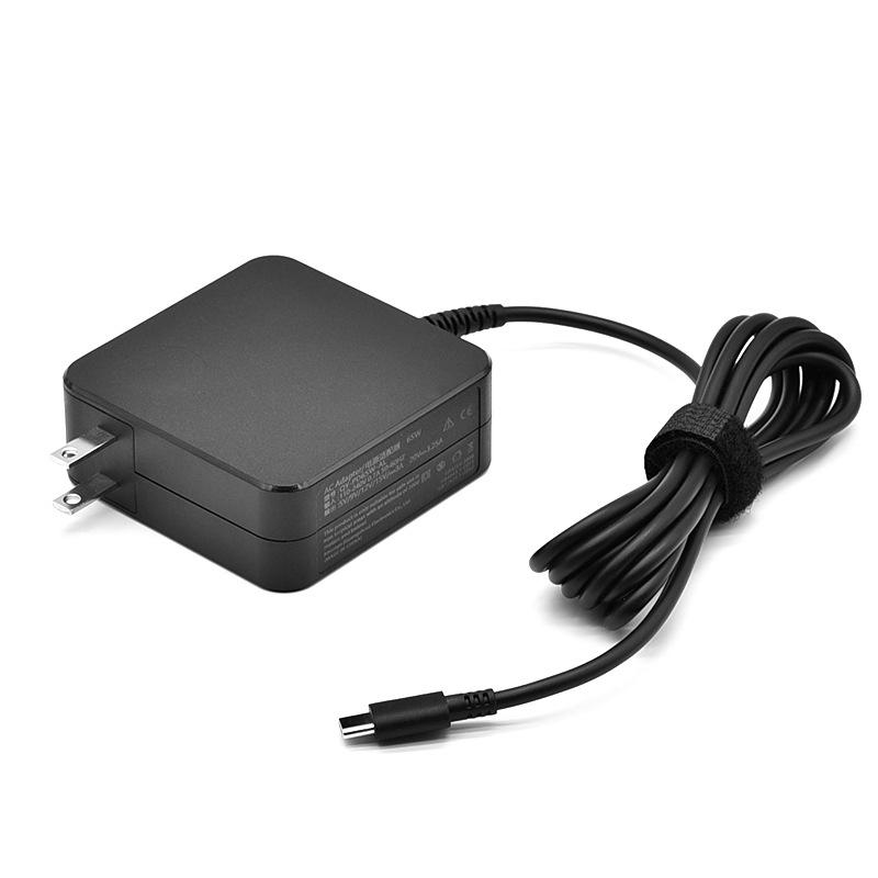Square Type-C Power Adapter 65W PD Wall Fast Charger for Type C Laptop Compatible with 20V 3.25A Power Supply Laptop Charger