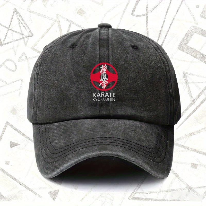 pc KARATE KYOKUSHIN Vintage Washed Solid Color Baseball Cap Suitable for Karate Training Tournaments Kyokushin Karate Print