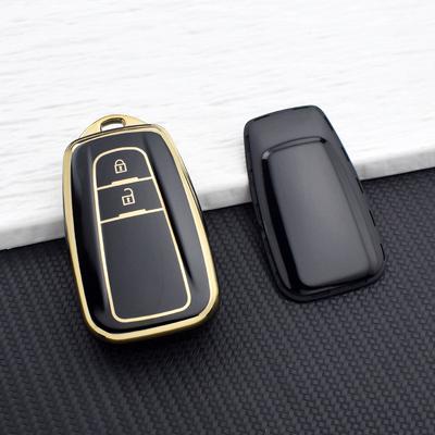 Fashion Shockproof Soft TPU Car Remote Key Case Cover for Toyota Prius Camry Corolla C-HR RAV4 Land Cruiser Prado Keychain Ring