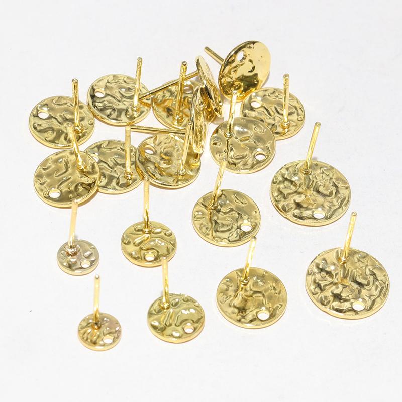 20pcs 6-12mm Stainless Steel Earring Studs Pins Craft Findings for Stud Earrings DIY Jewelry Making Accessories Findings