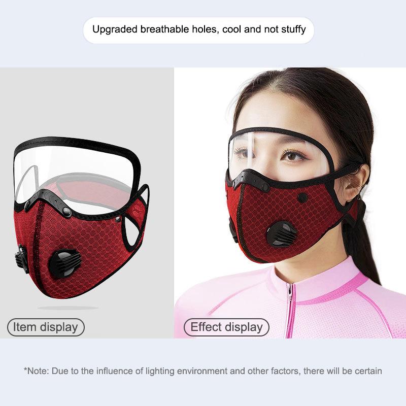 New Cycling Face Mask With Filter Goggles Dust Mask Sport Washable Reusable Facemask For Men Bandana Actived Carbon Filters