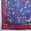 HERMES Carree90 scarf PIERRES D' ORIENT ET D' OCCIDENT Oriental Stone and Western Stonework Blue silk Women Used