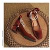 2025 New French-Style Women's Wedding Shoes - Bowknot Fairy Bridesmaid Shoes, Two-Way Wear Block Heel, Comfortable Non-Tiring Feet, StyleXCY34-888-200