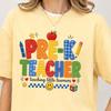 Pre-K Teacher Shirt, Faux Applique Teacher Tee, Colorful Back To School Pre-K T-Shirt, Comfort Colors Pre-K Teacher Shirt
