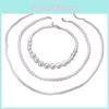 Vintage Geometric Artificial Pearl Necklace For Women With Zinc Alloy Chain Spring