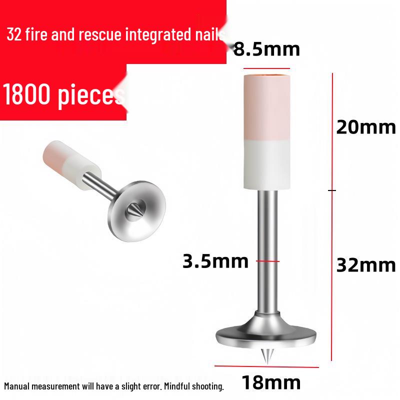 Mini Powder-Actuated Nailer for Ceiling and Concrete with Integrated Fire-Resistant Nails and Cartridge System