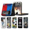 Football Sport Soccer Case for Samsung Galaxy Z Flip4 Flip3 5G PC Hard Cell Phone Shell Z Flip 4 3 Black Zflip4 Zflip3 Cover