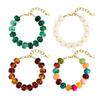 Women Bracelet Bohemian Style Multi-Layered Resin Beaded Bracelet Adjustable Length Versatile Bracelet Wrist Accessory