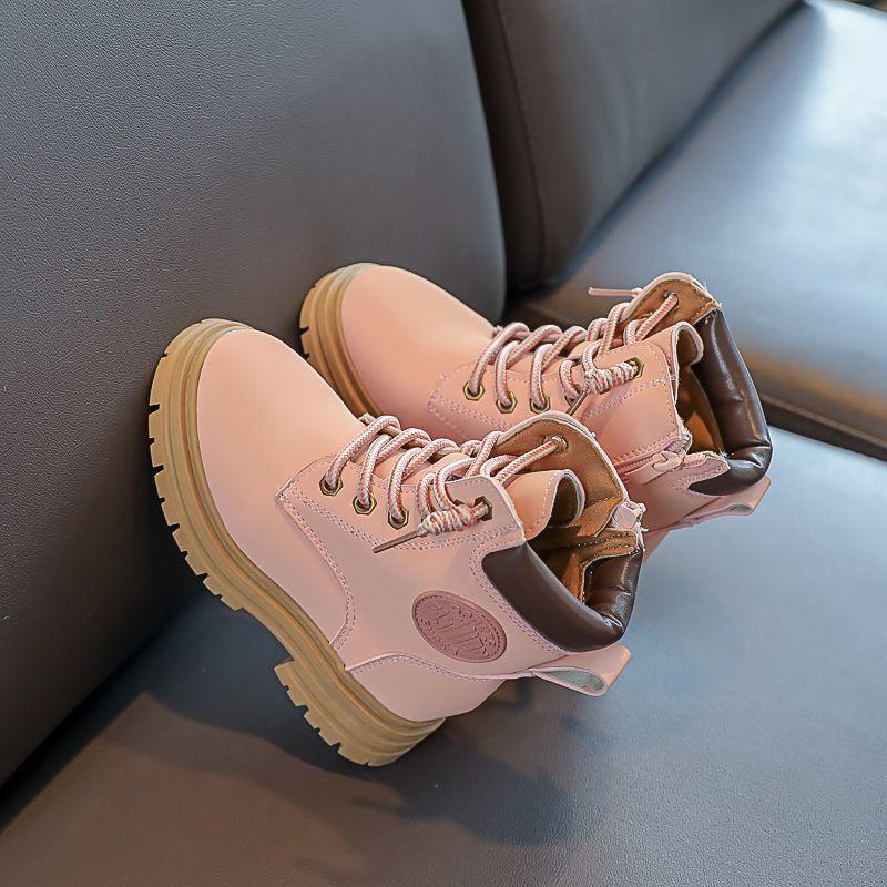 Autumn and Winter New Girls' Martin Boots 2025 Anti-slip Fashion Trend Boys' Rhubarb Boots Medium and Large Children's Boots Children's Boots