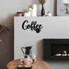 1pc Coffee Hanging Wall Sign – Metal Wall Decor with Coffee Cup Design, Black Wall Art for Coffee Bar, Stylish Home Decoration