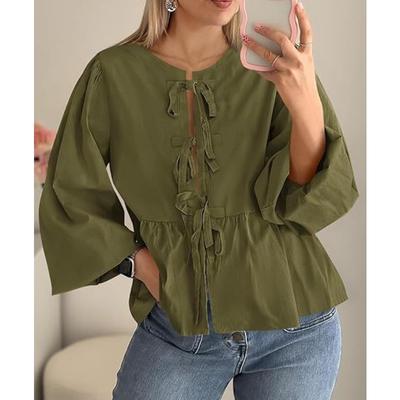 Jesienna Moda Casual Top na Ramiączkach z Przednim Paskiem Koszula Odzież Damska Bluzki i Koszule