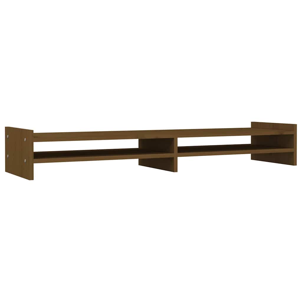 Monitor Stand Honey Brown 100 X 27 X 15 Cm Solid Pine Wood