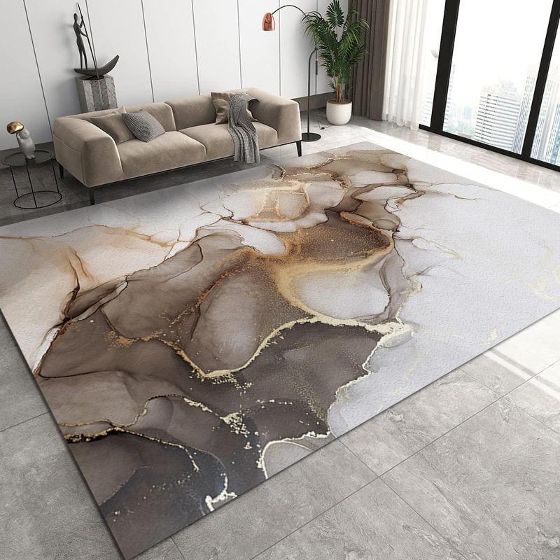 Nordic Light Luxury Marble Printing Abstract Art Carpet Living Room  Sofa Bedroom Study Kitchen Entrance Rug Non-slip Decor Mat