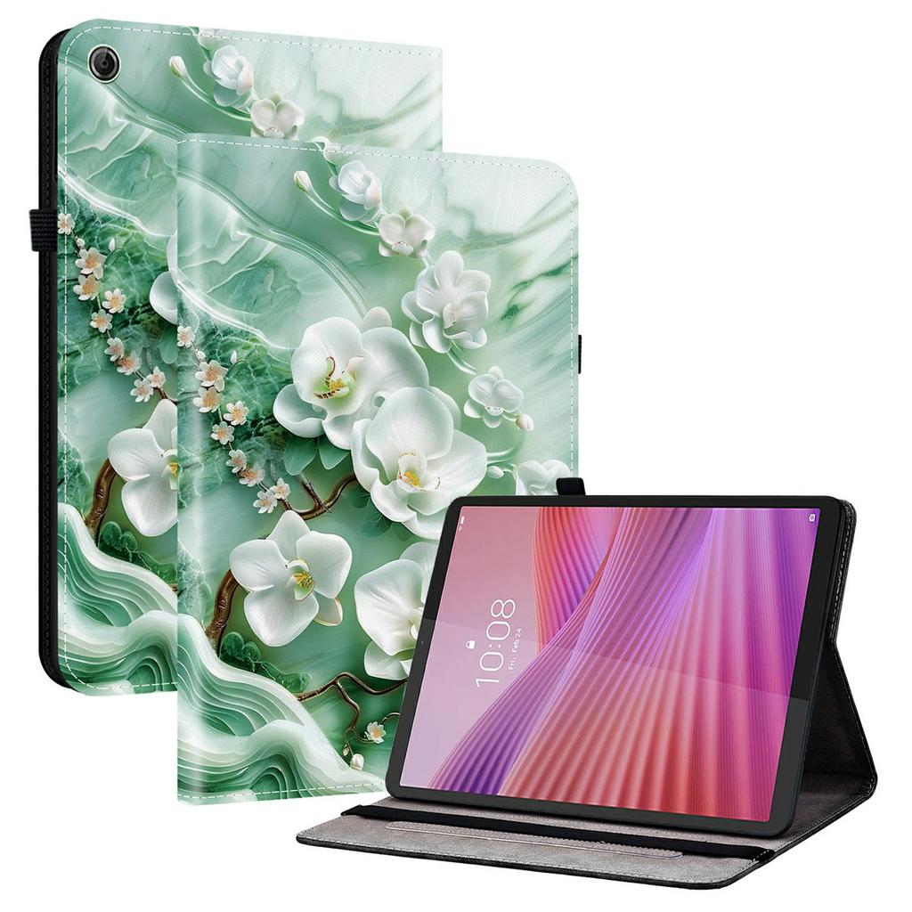 For Lenovo Tab K9 Leather Case Pattern Printed Stand Tablet Cover with Card Slots