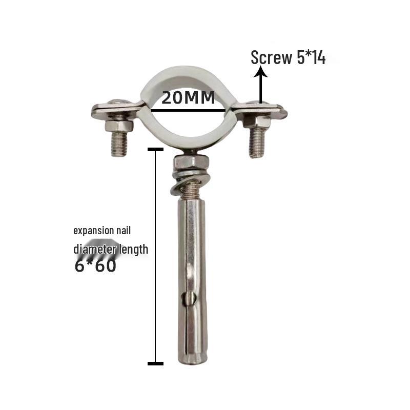 201 Stainless Steel Rubber-Coated Pipe Clamp with Expansion Bolt