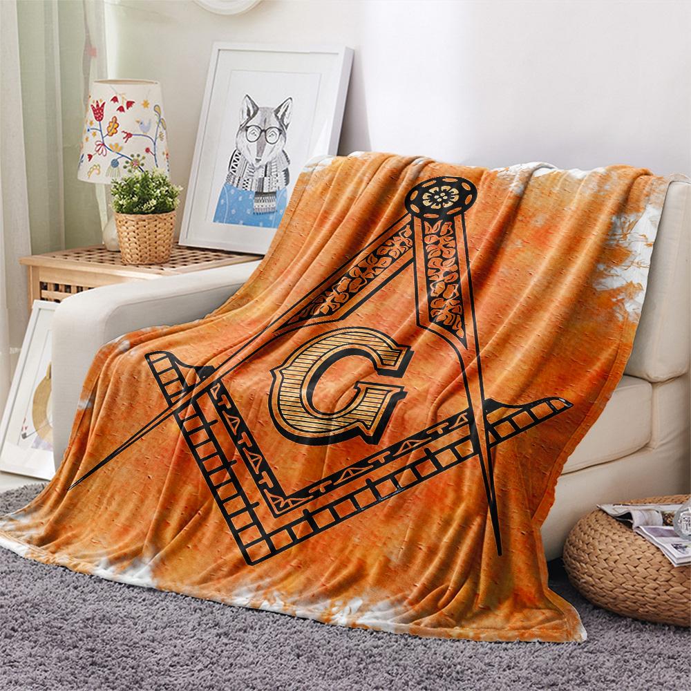 Freemasonry  Print Flannel Blanket, High Quality Comfortable for All Seasons, Home Decor, Warmth and Comfort