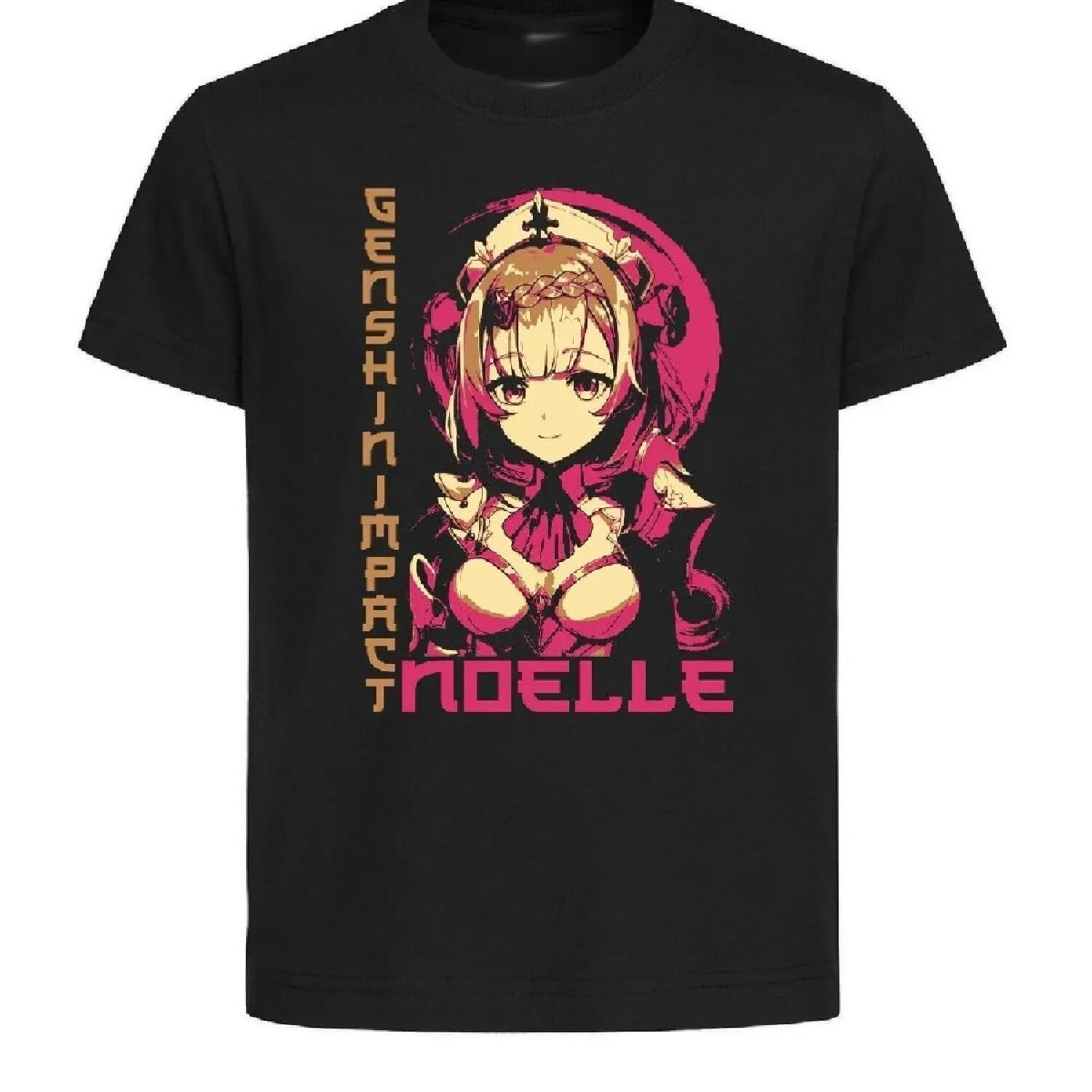 

Black Black Jersey Japanese Style Genshin Impact Noelle Unisex clothing T-shirt S