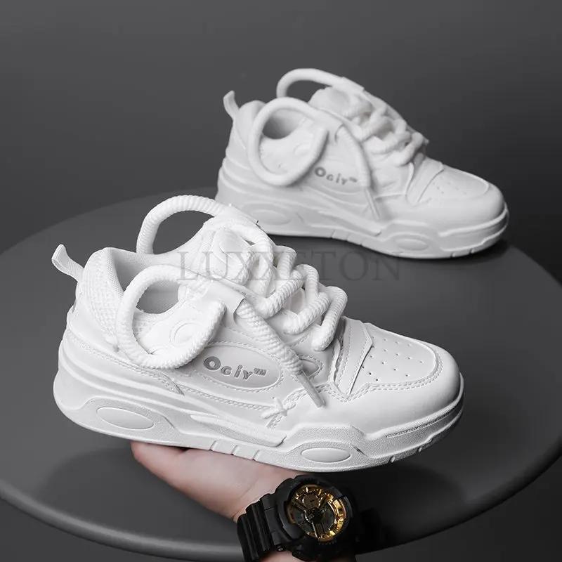 Sneakers Erkek Platform Koşu Spor Ayakkabıları Siyah Bağcıklı Erkek Vulkanize Ayakkabılar Kalın Tabanlı Sneakers Chaussure Homme