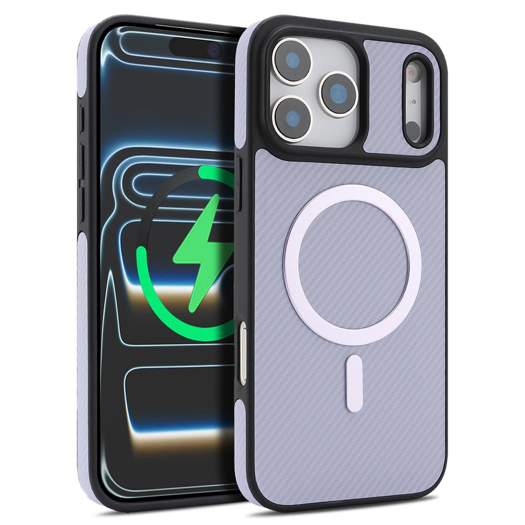 Luxury Carbon Fiber Magnetic Leather Phone Case For iPhone 17 Pro Max 16 Plus 15 14 13 12 For Magsafe Shockproof Slim Fit Cover