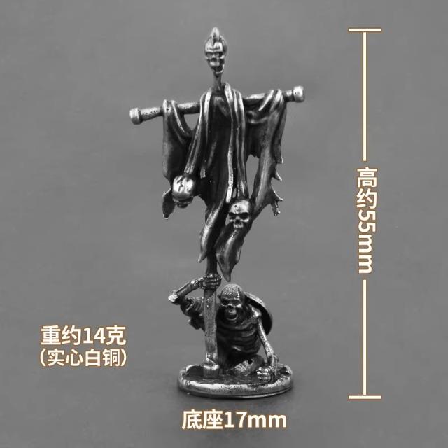 Ancient Medieval Legion Swordman Undead Skeleton Warrior Action Figures Metal Copper Model Armor Figurine Miniature Ornament Toy
