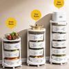 Rotierendes Lagerregal für die Küche, Regale, Organizer, rollender Lagerwagen für Gemüse, Obstkorb, praktische Lagerkörbe für Gemüse