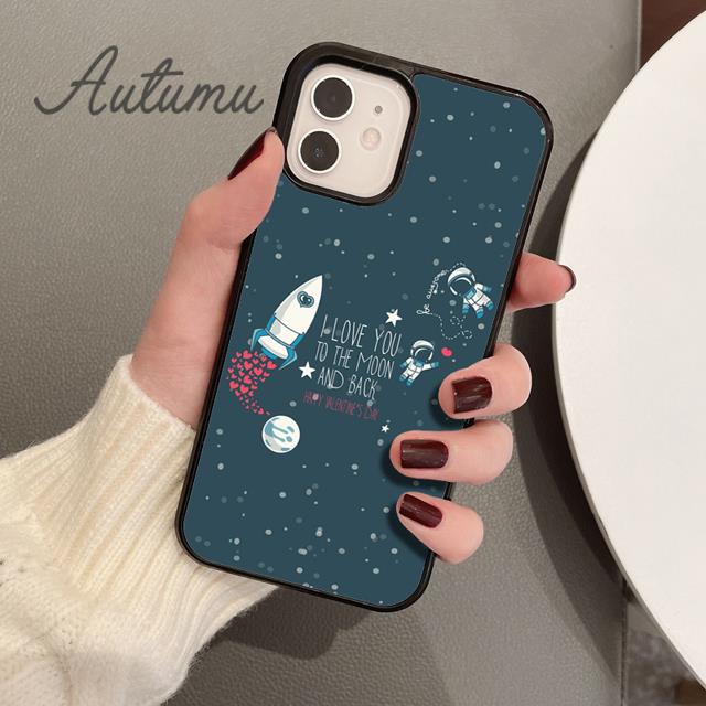 I Love You To The Moon And Back Phone Case for iPhone 11 12 13 14 Pro Max Mini XR XS SE 2020 7 8 Plus Galaxy S21 S22 Shell