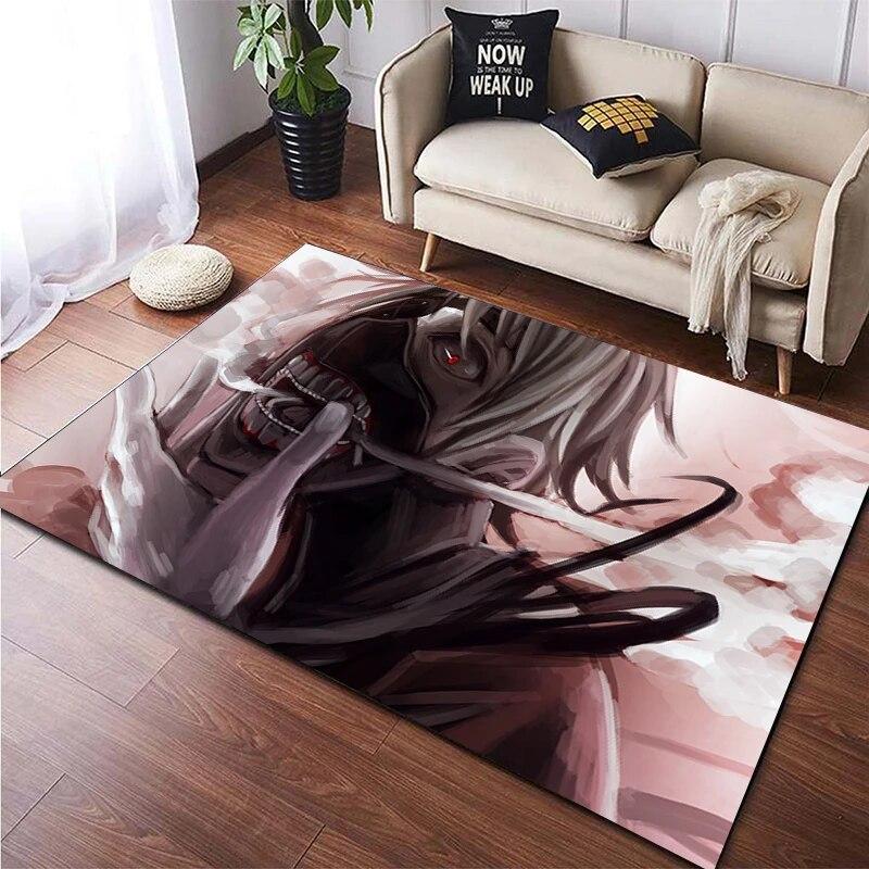 Hot Anime Tokyo Ghoul 3D-gedruckter Teppich für Wohnzimmer, rutschfester Teppich, Schlafzimmer, Nachttisch, moderne Heimdekoration, Boden, Yoga-Matte